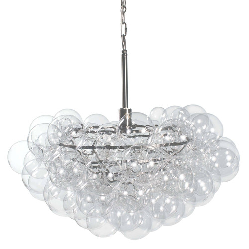 Glass and polished nickel Regina Andrew Bubbles Chandelier
